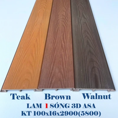 Lam 1 sóng ngoài trời 3D ASA - Walnut