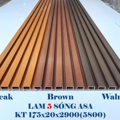 Tấm ốp 5 sóng ngoài trời ASA - Teak