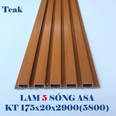 Tấm ốp 5 sóng ngoài trời ASA - Teak