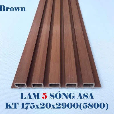 Tấm ốp 5 sóng ngoài trời ASA - Brown