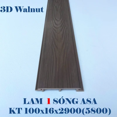Lam 1 sóng ngoài trời 3D ASA - Walnut