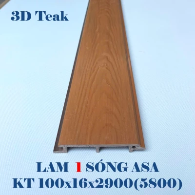 Lam 1 sóng ngoài trời 3D ASA - Teak
