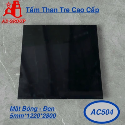 Tấm ốp than tre AC504 - Đen Bóng