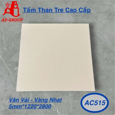 Tấm ốp than tre AC515 - Vân Vải - Vàng Nhạt
