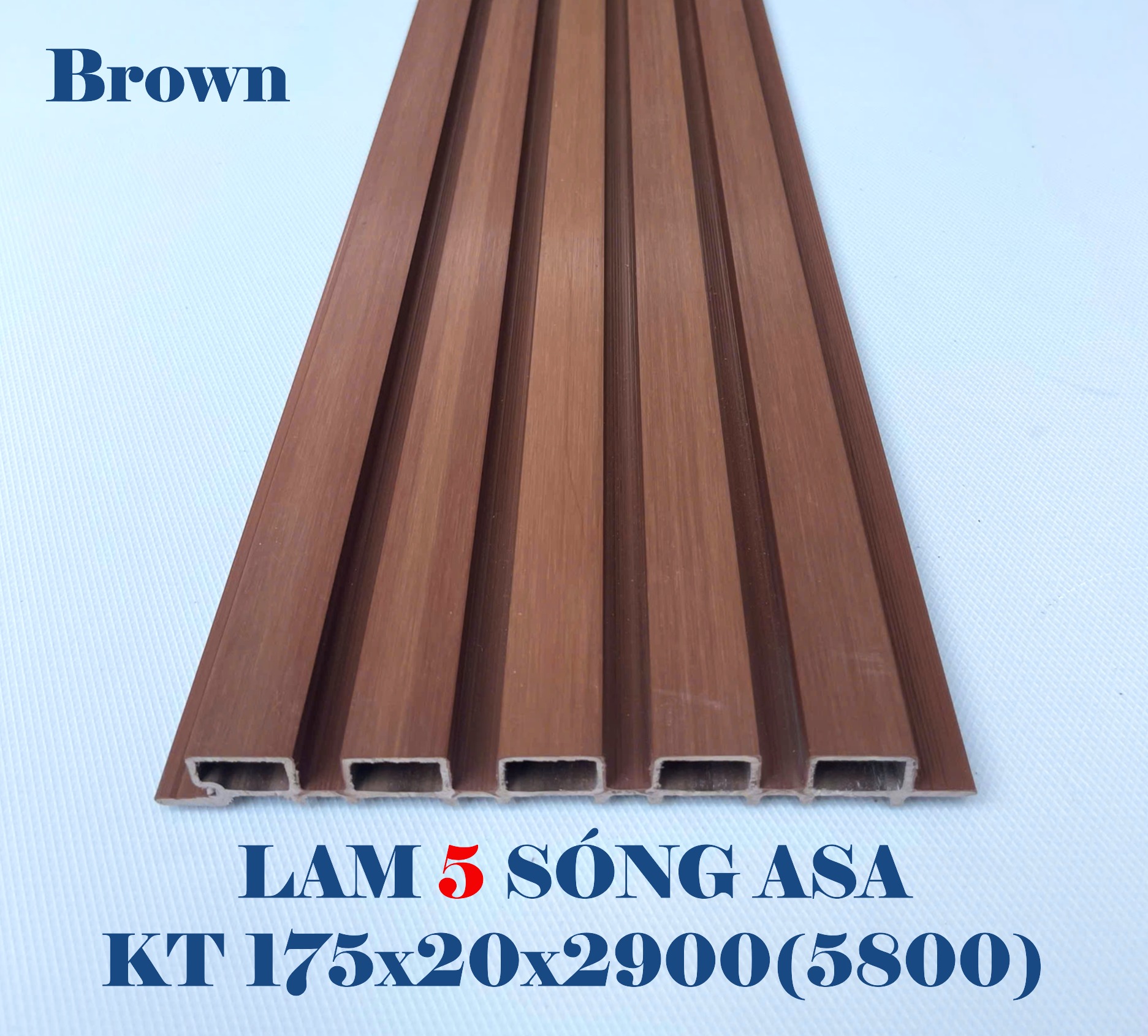 Tấm ốp 5 sóng ngoài trời ASA - Brown