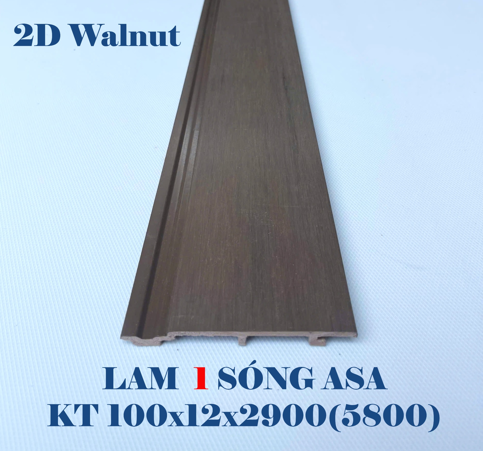 Lam 1 sóng ngoài trời 2D ASA - Walnut