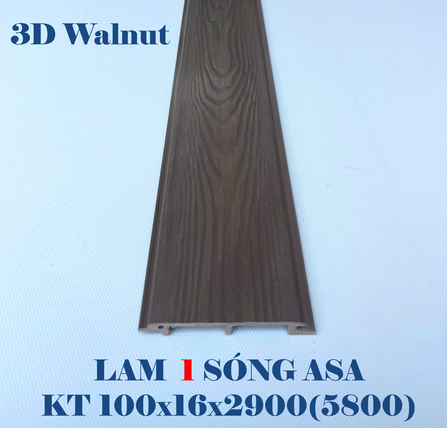 Lam 1 sóng ngoài trời 3D ASA - Walnut