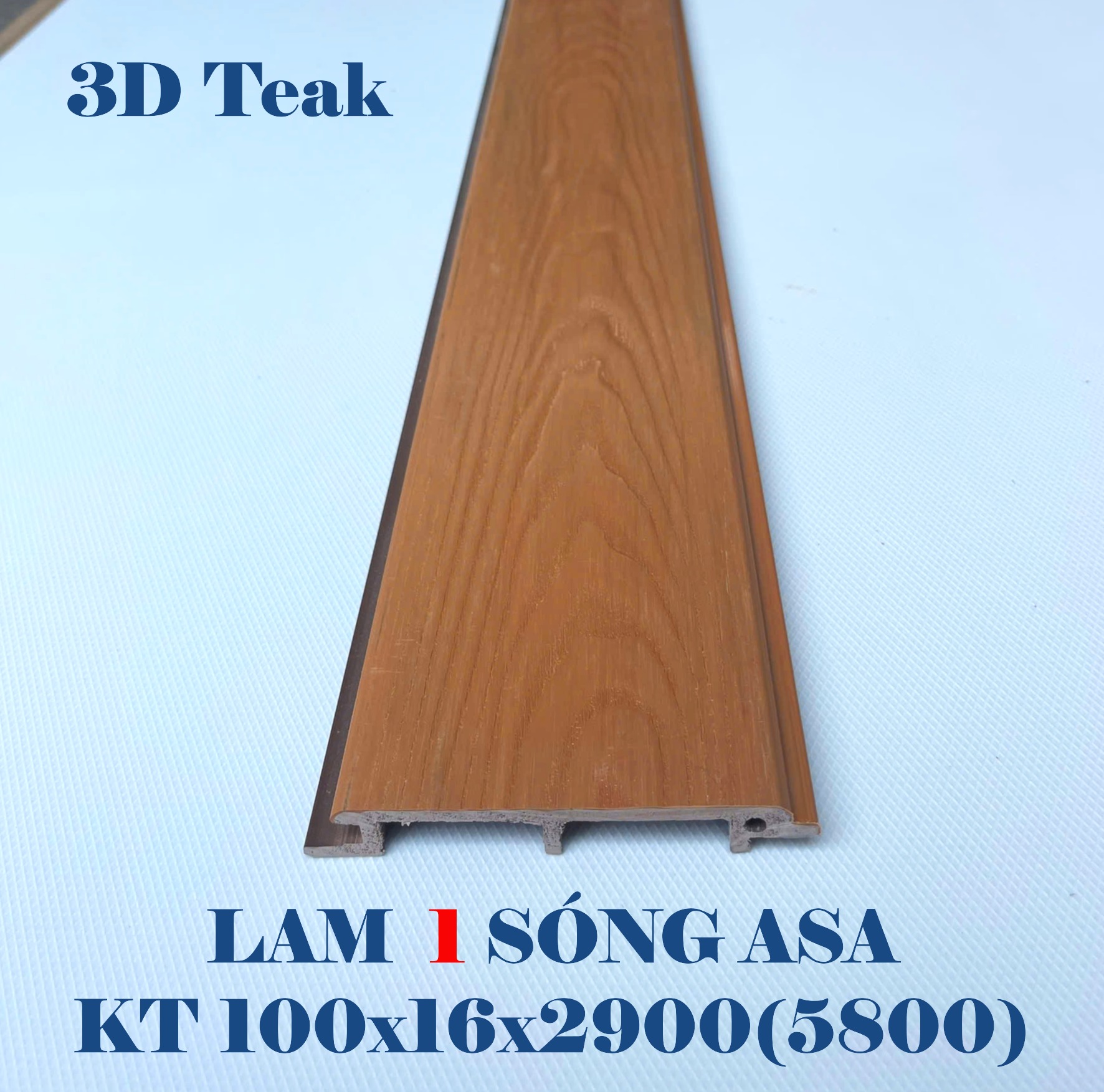 Lam 1 sóng ngoài trời 3D ASA - Teak
