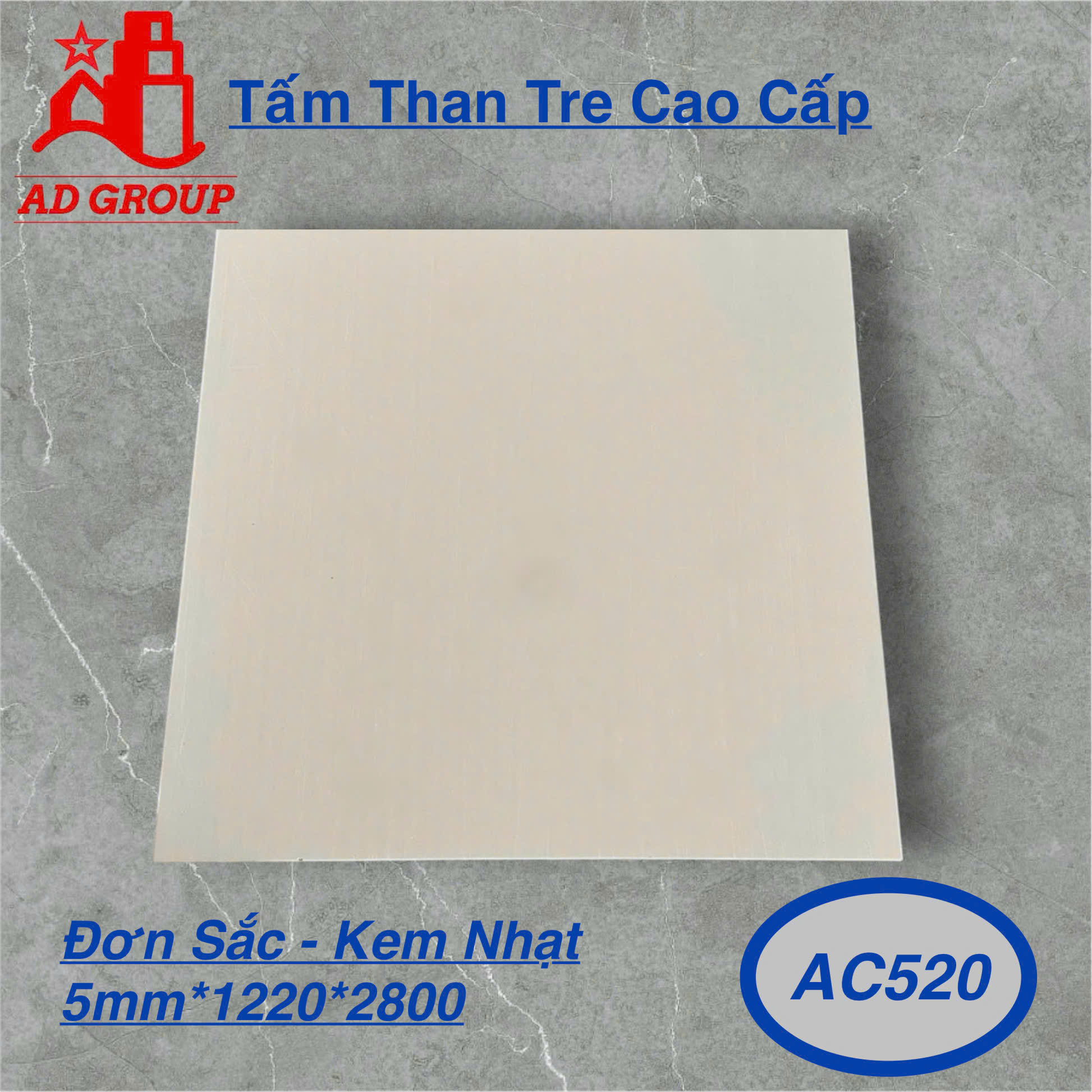 Tấm ốp than tre AC520 - Kem Nhạt