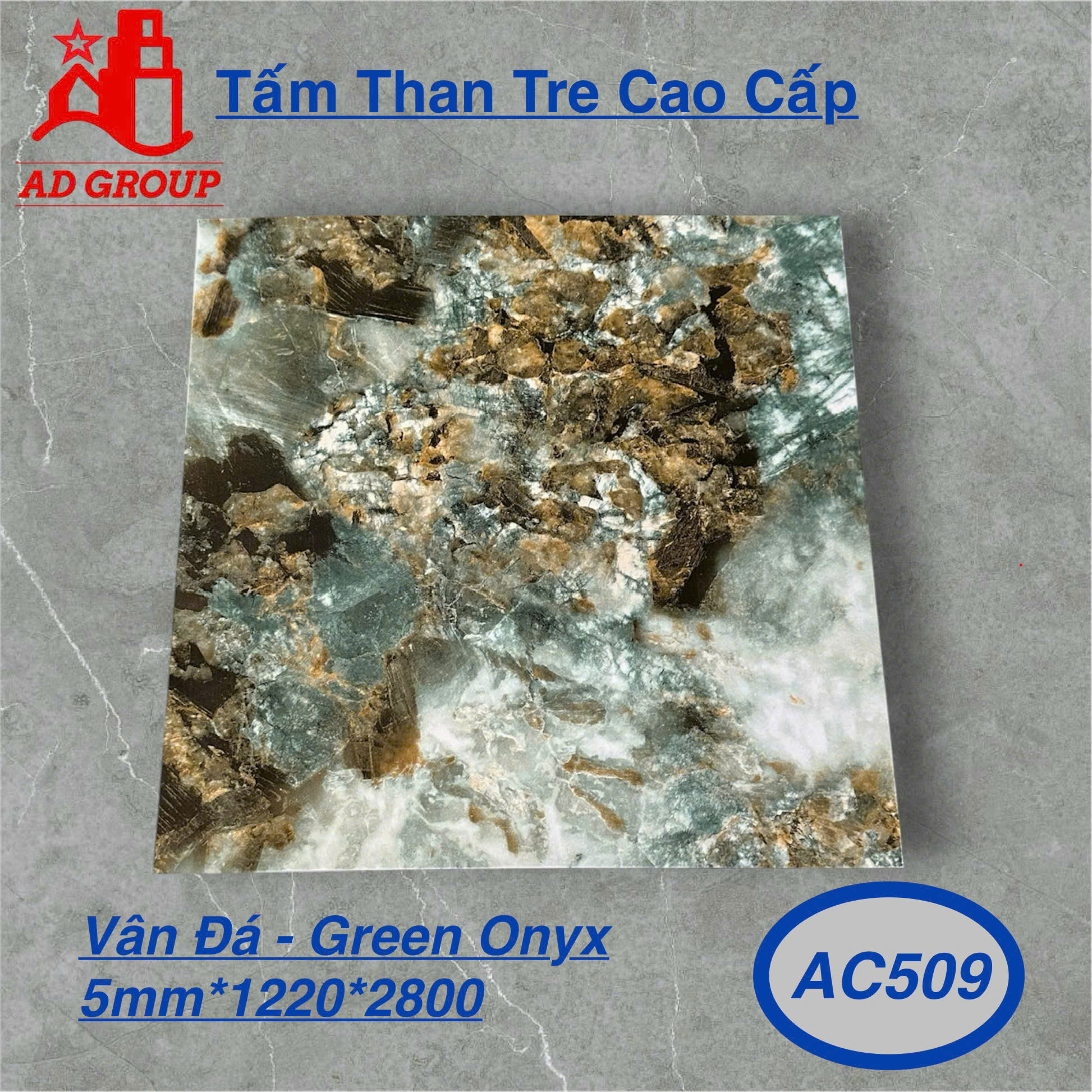 Tấm ốp than tre AC509 - Đá Green Onyx