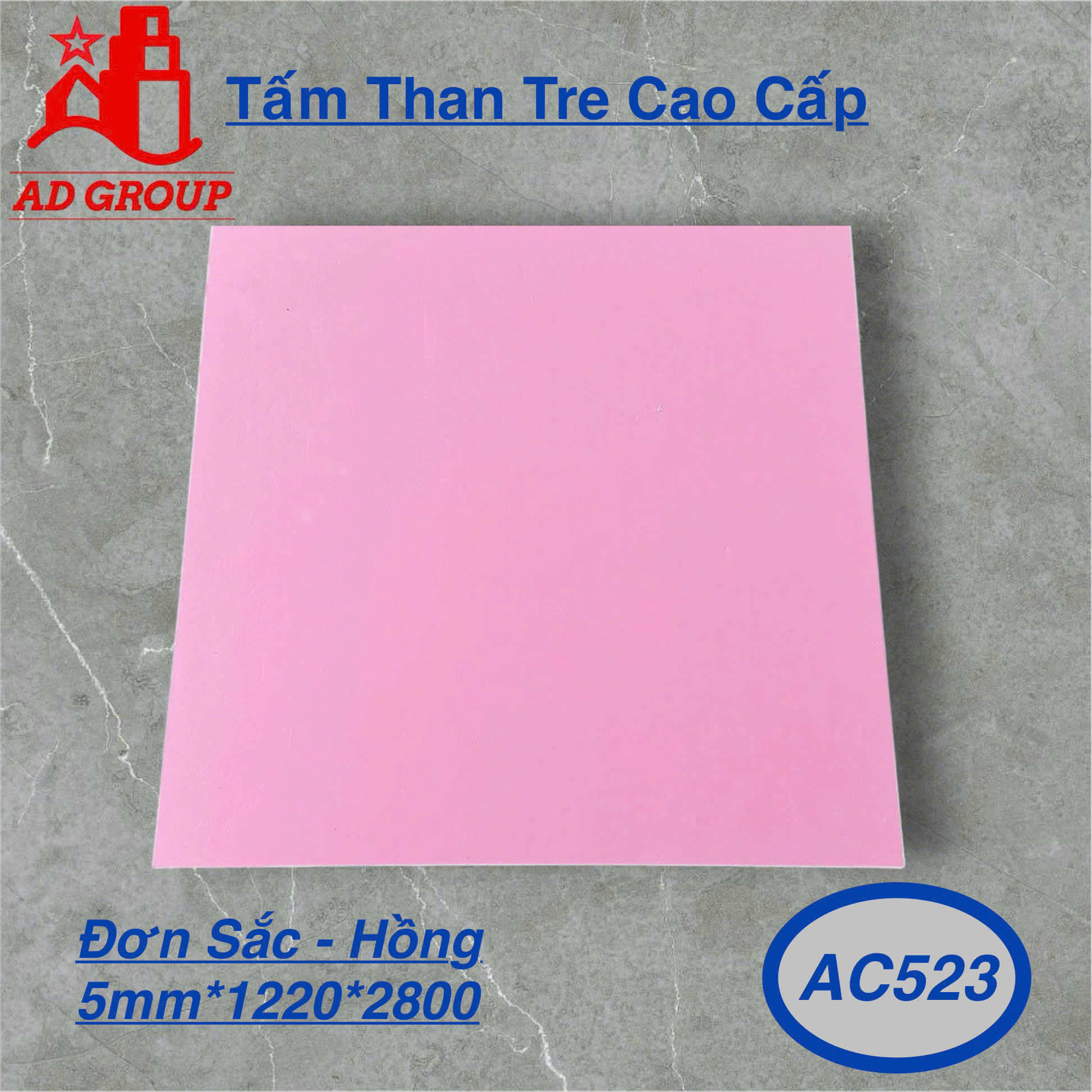 Tấm ốp than tre AC523 - Hồng